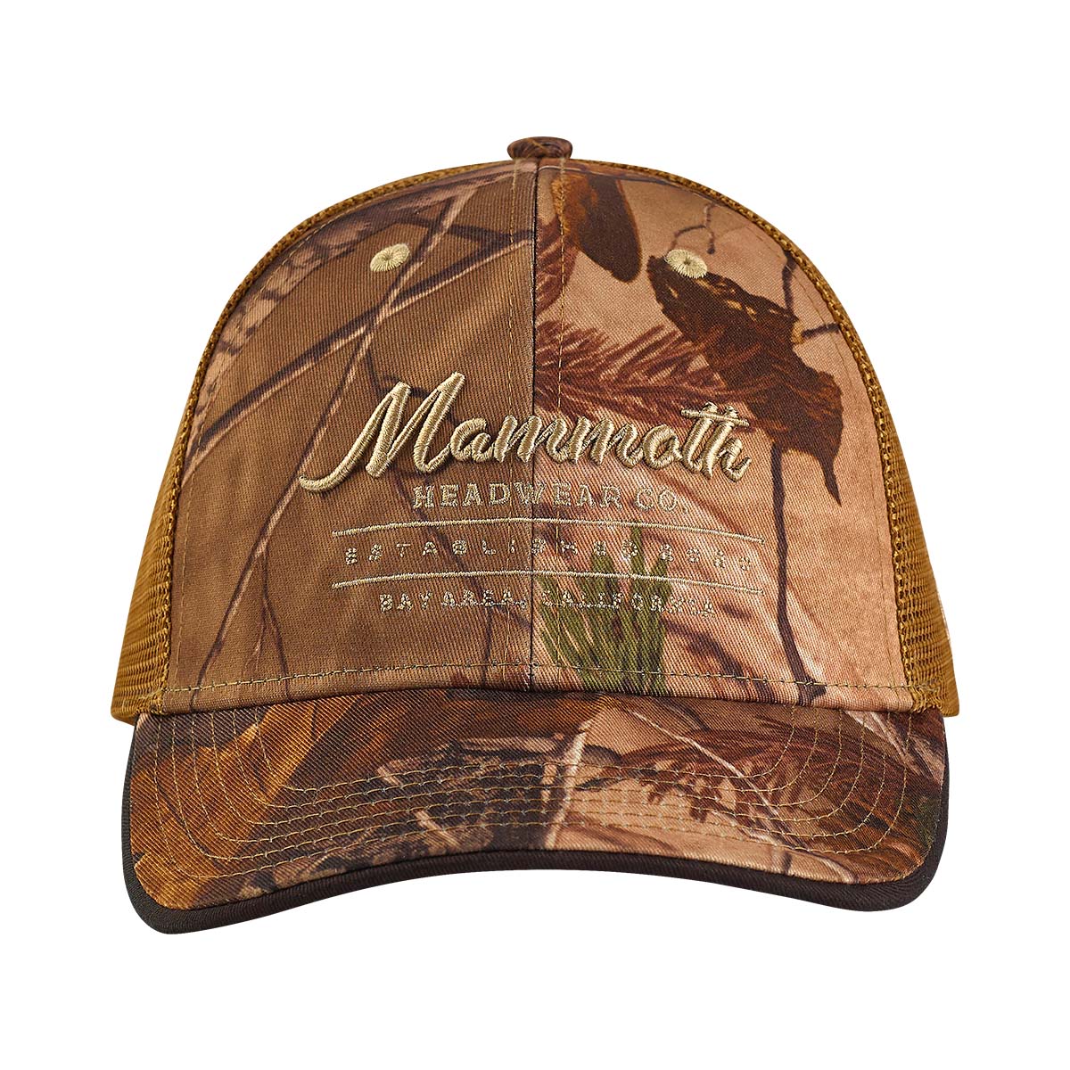 Front View Curved Trucker - Tree Camo